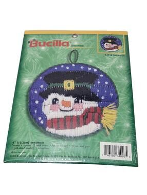 BUCILLA Needlepoint 4" Snowman Ornament Kit #34026 NIP